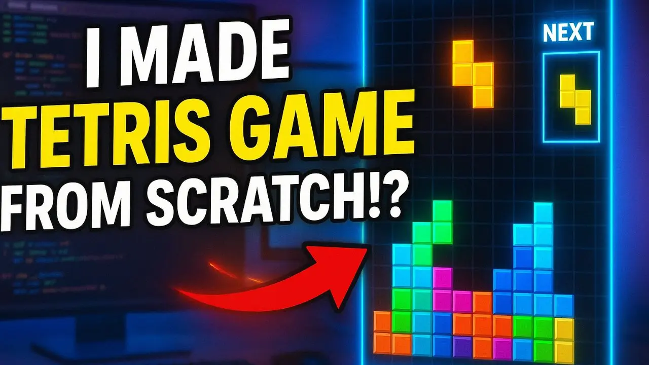 Tetris Game Built with Python from Scratch (Pygame Beginner Tutorial)