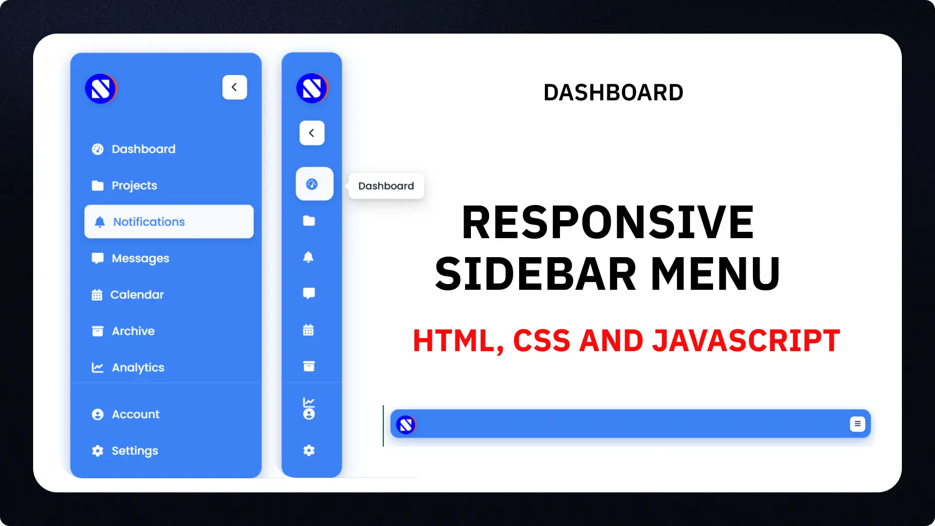 How to Build a Responsive Sidebar Menu with HTML, CSS, and JavaScript